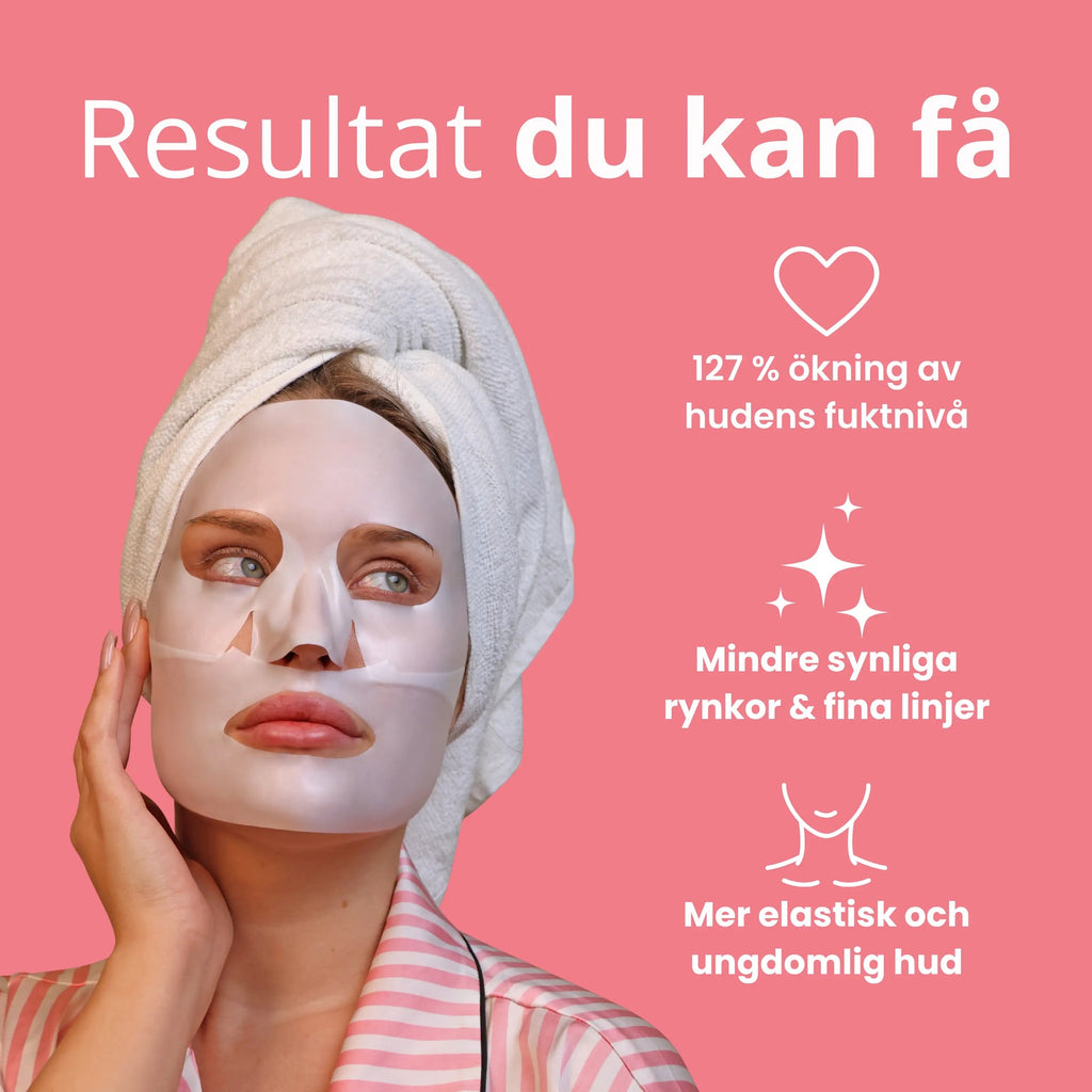 Resultatbild efter användning av kollagenmask